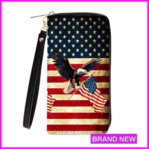 Slim PU Leather Wallet Wristlet with Zipper Coin Purse Credit Card Holder Travel